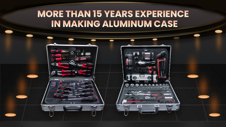 RTTOOL 120pcs Aluminum Case Garage Mechanics Tool Set Complete Box Working Tools Set