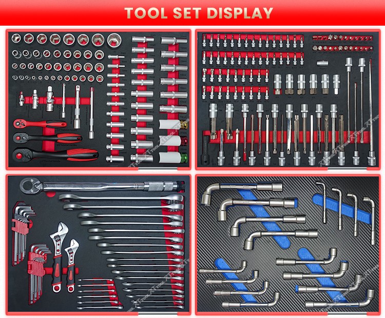 298pcs Hot Storage Metal Trolley Cabinet with Hand Tools