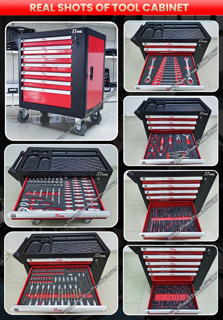 242PCS Heavy Duty Trolley Cabinet With Hand Tool Set