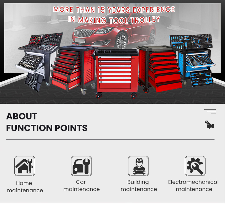 RTTOOL 175PCS Tool Set Trolley Case,Lockable Tool Cabinet Rolling Tool Storage Chest Drawers