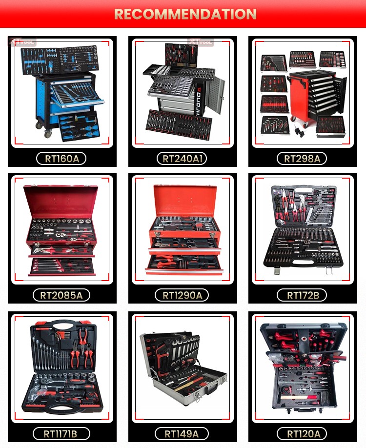 RTTOOL 175PCS Tool Set Trolley Case,Lockable Tool Cabinet Rolling Tool Storage Chest Drawers