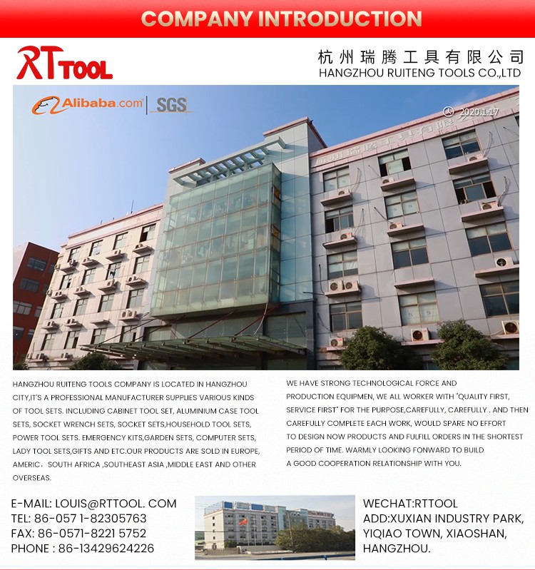 RTTOOL 175PCS Tool Set Trolley Case,Lockable Tool Cabinet Rolling Tool Storage Chest Drawers