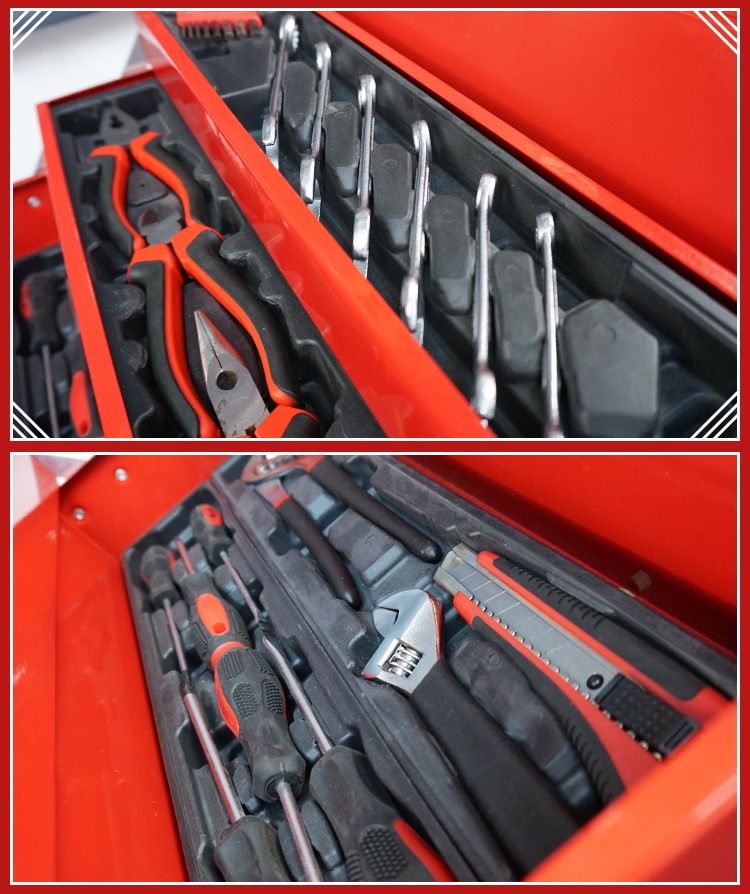 66pcs Household Metal Tool Box With Hand Tools and Workshop Tools