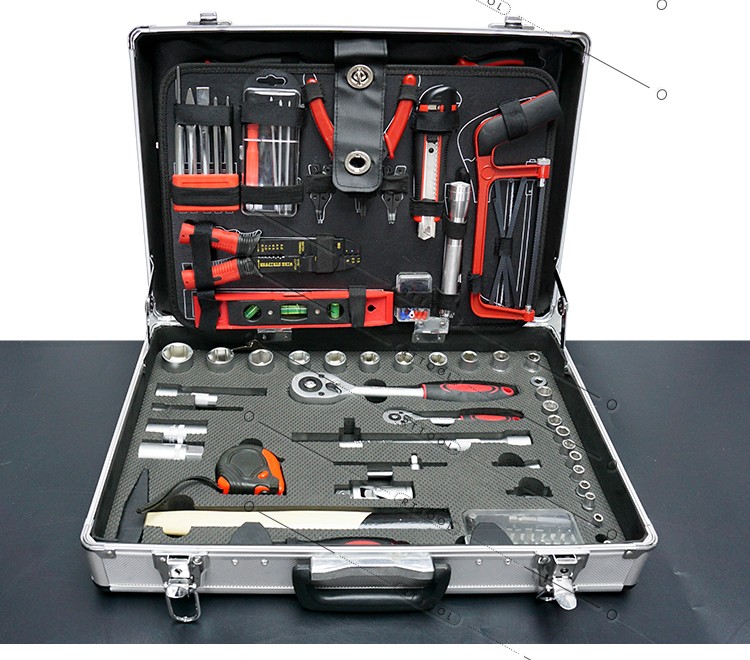 RTTOOL 125pcs Aluminum Tool Case,Hand Tool Set Professional Mechanic herramientas