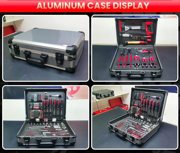 131PCS Hot Sale Aluminum Case With Tools Hand Tool Kits Multi Function