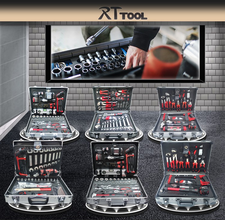 RTTOOL Custom Aluminum Case 71pcs Tools Box Set Mechanic herramientas