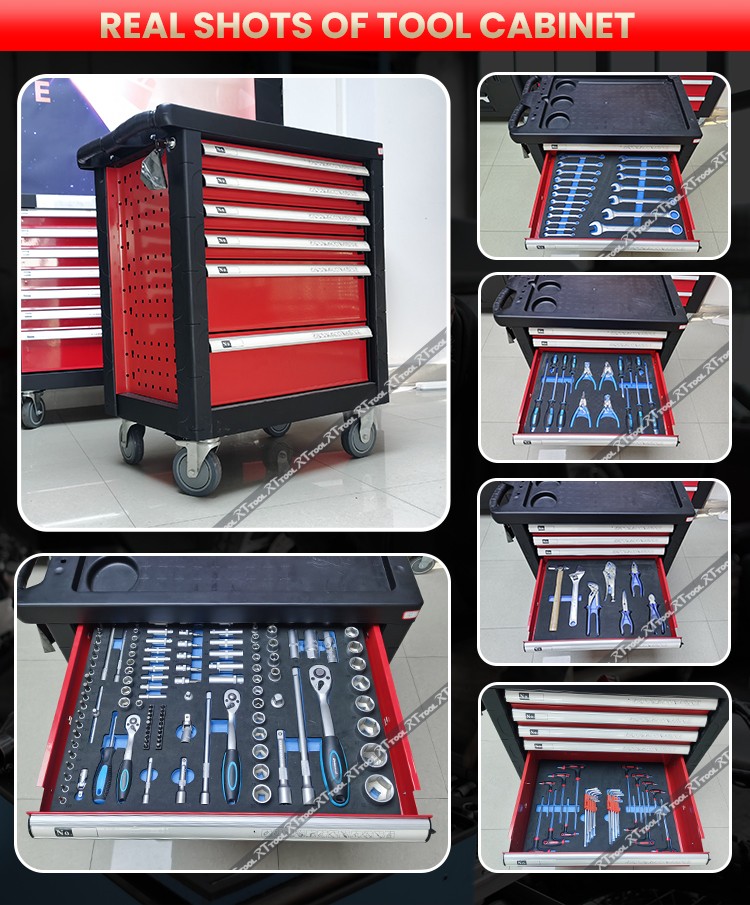 204Pcs Workshop Trolley Mechanic Cabinet Metal Tool Cabinet Cabin