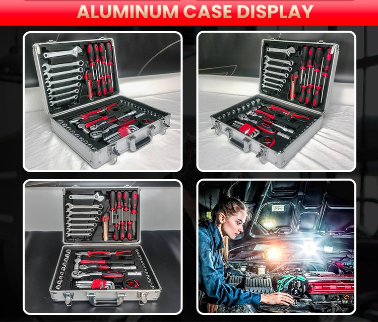 RTTOOL 56pcs Aluminum Tool Boxes Set Mechanic Working Tools Set ferramenta