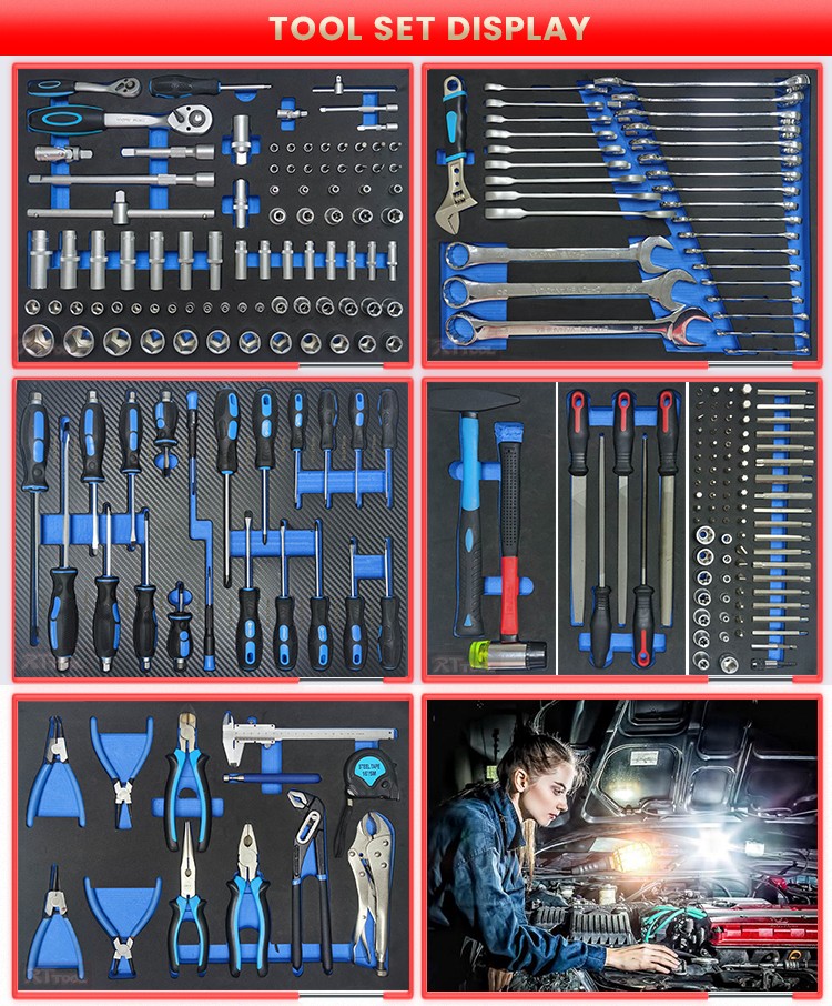 241pcs Hand tools, workbench tools with tool cabinet, car repair tool cabinet