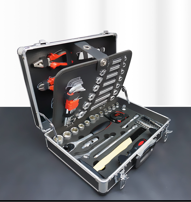 RTTOOL 93pcs Custom Aluminum Tool Case,Socket Wrench Tool Set