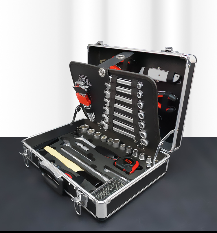 RTTOOL 93pcs Custom Aluminum Tool Case,Socket Wrench Tool Set