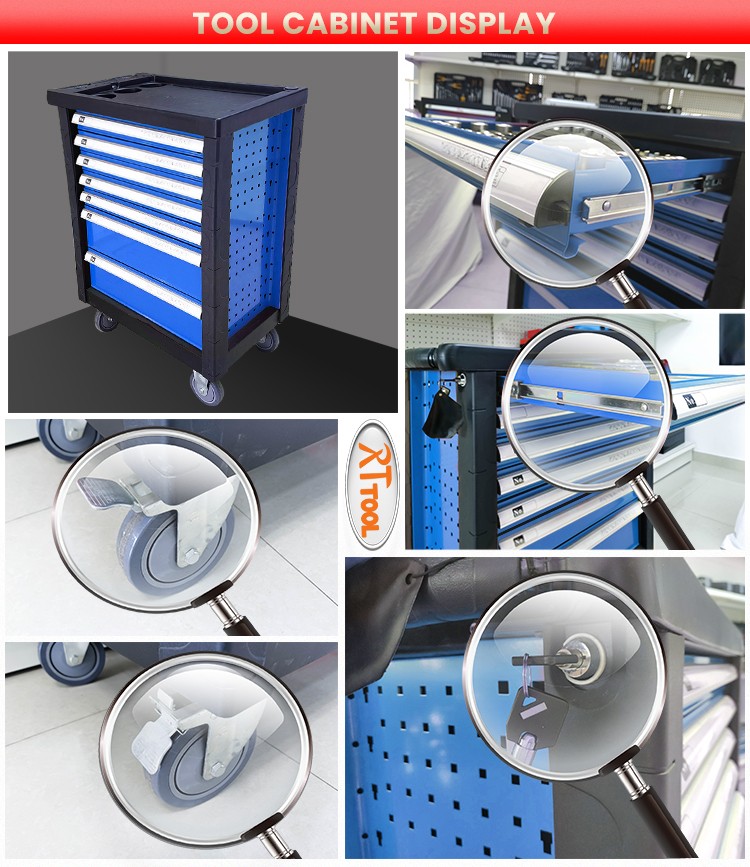 240Pcs Hot Multipurpose Car Repairing Roller Cabinet With Tools Mechanic Trolley Set