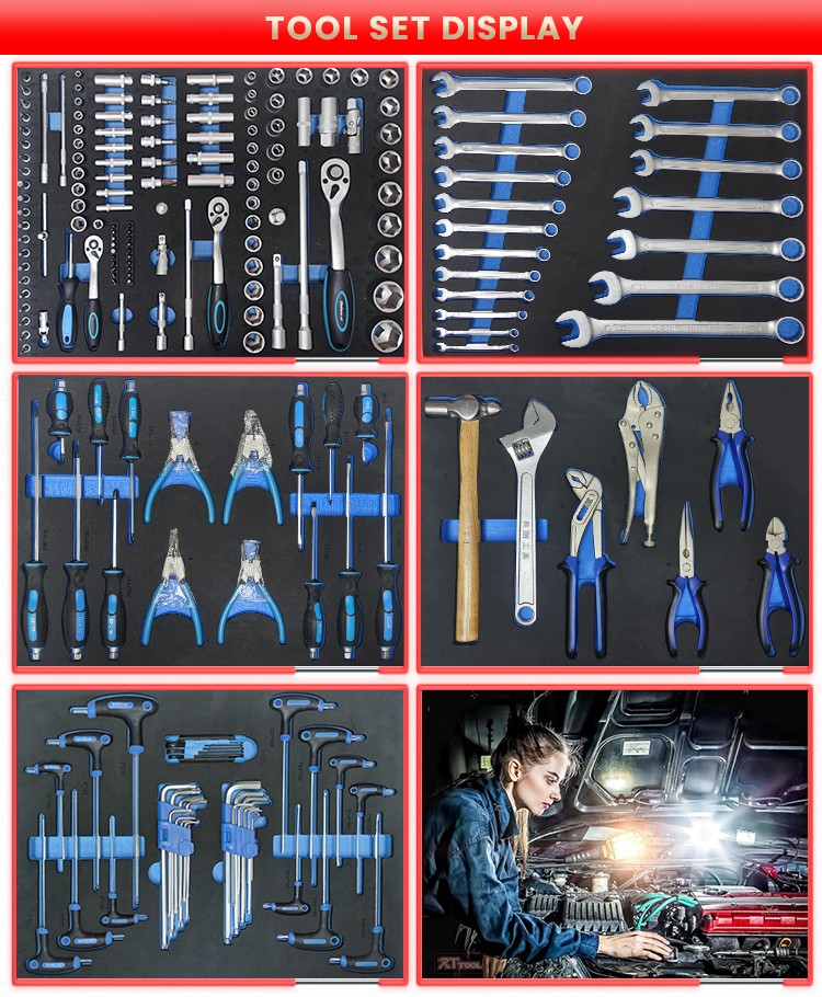 240Pcs Hot Multipurpose Car Repairing Roller Cabinet With Tools Mechanic Trolley Set
