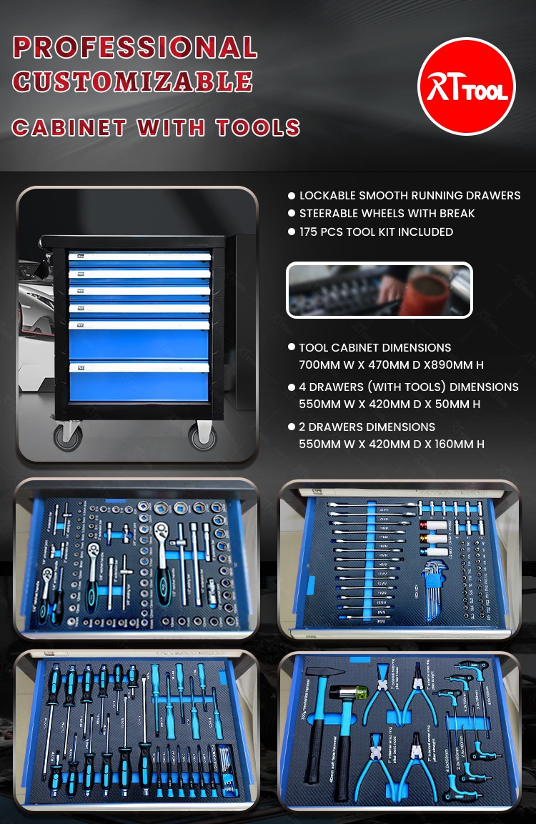 professional 175A1 hand tools household tools sets, workshop tool kit set