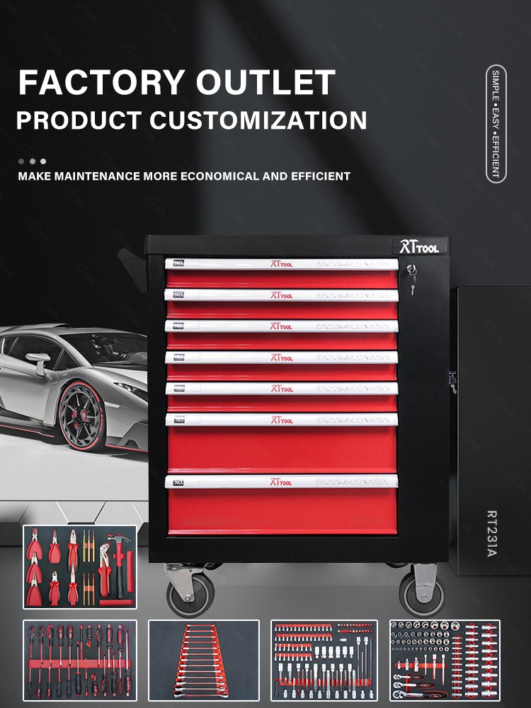 RTTOOL 231pcs Lockable Tool Cabinet,Tool Box Cabinet Professional Tool Chest