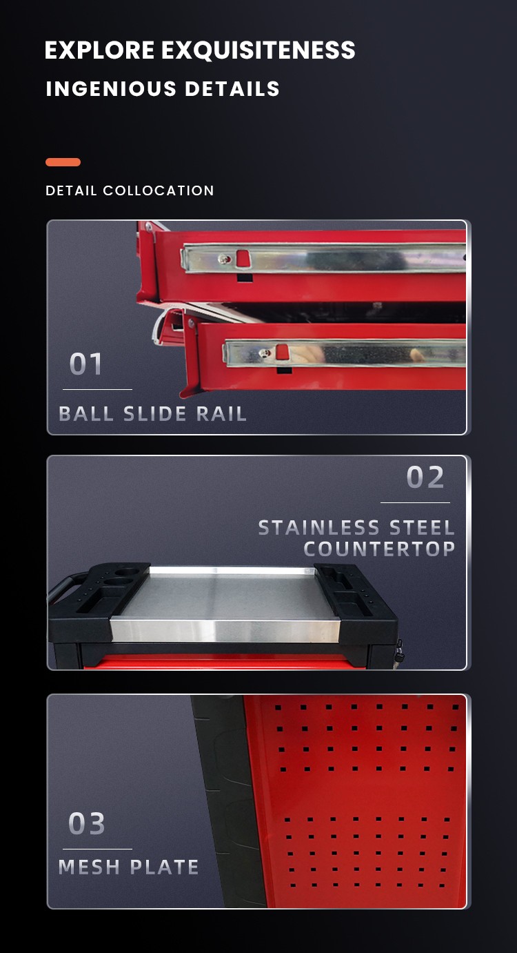 RT TOOL RT250A  Heavy Duty Trolley Cabinet, Car Repairing Tools Trolley Tool Set With Roller Cabinet