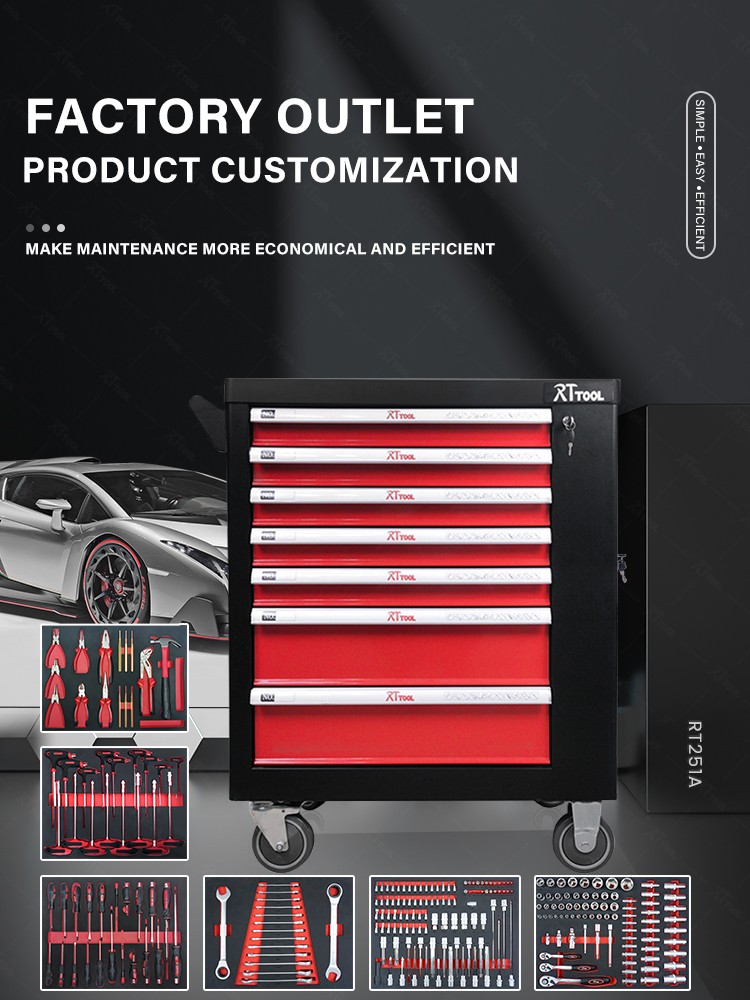 RTTOOL 251A Metal Tool Cabinet Tool Socket Wrench Sets Wholesale DIY