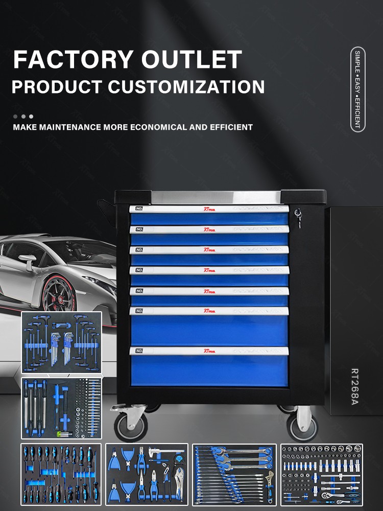 RT TOOL 268A Hot Tool Cabinet 7 Drawer Professional Metal Tool Box