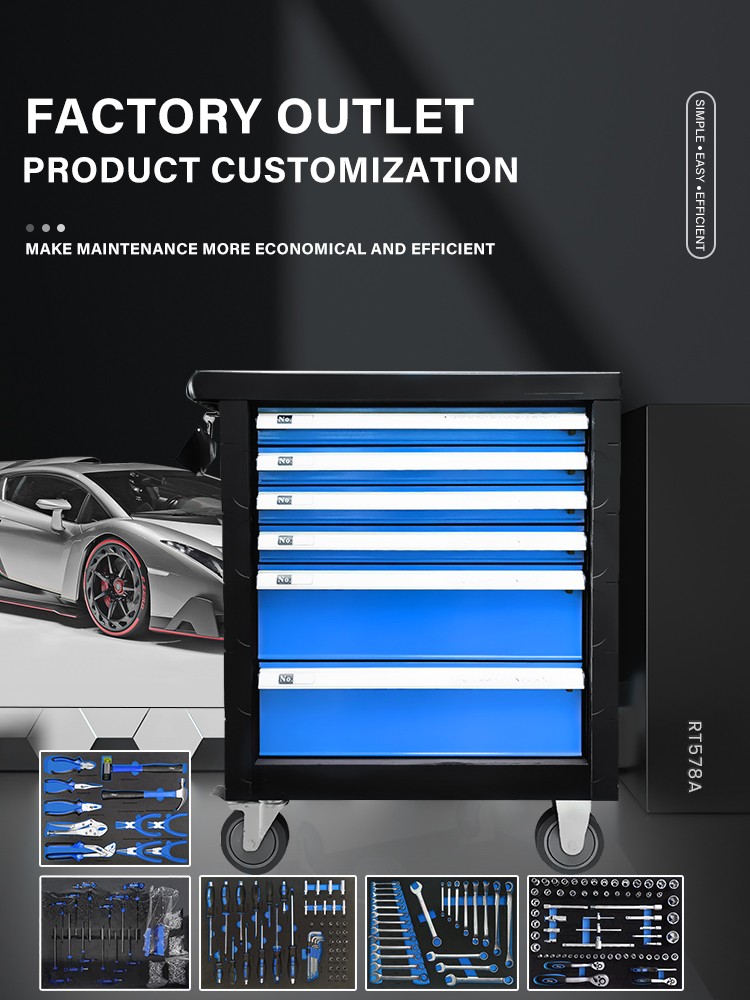 RTTOOL RT578A Equipment Metal Tool Cabinet Drawer Tool Storage Trolley