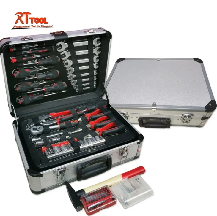 rttool 128pcs tools kit mechanic wrench kits combo spanner screwdriver machine tool set