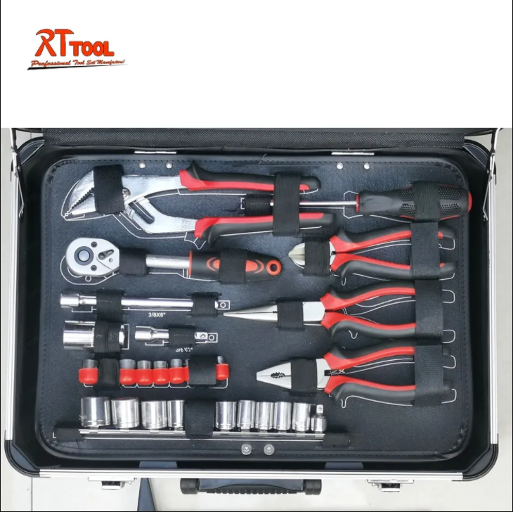 rttool 128pcs tools kit mechanic wrench kits combo spanner screwdriver machine tool set