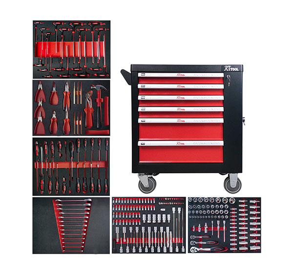 250PCS Hand Tool Mechanic Box Trolley Metal Tool Set Gabinetes De Herramientas