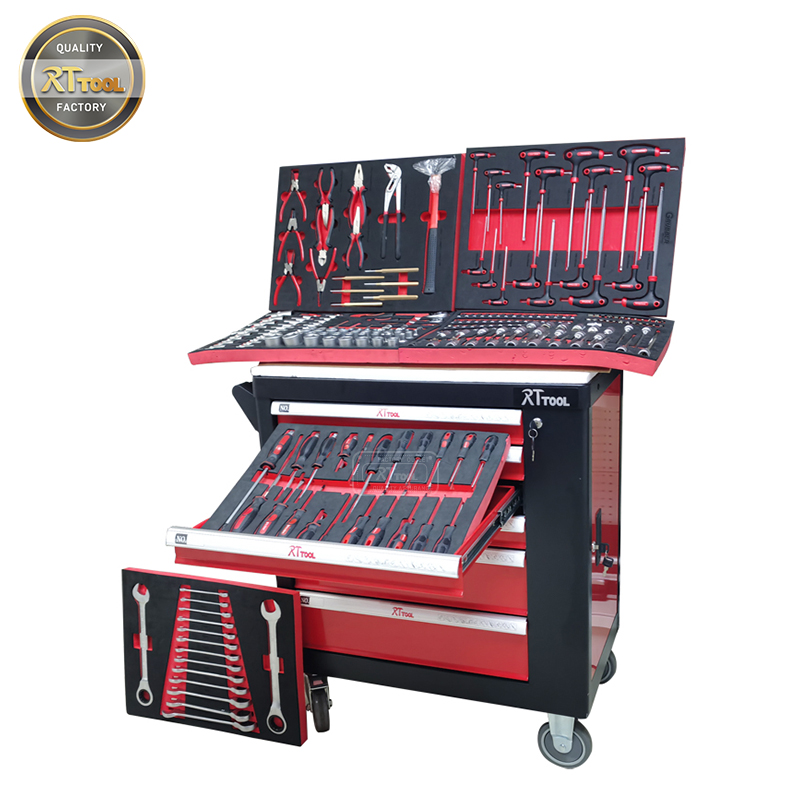 242PCS Heavy Duty Trolley Cabinet With Hand Tool Set