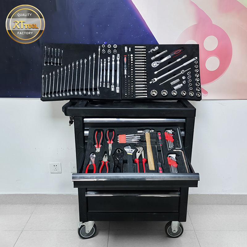 165pcs Tool Cabinet Tool Mechanic Chest Tool Workshop Trolley Set