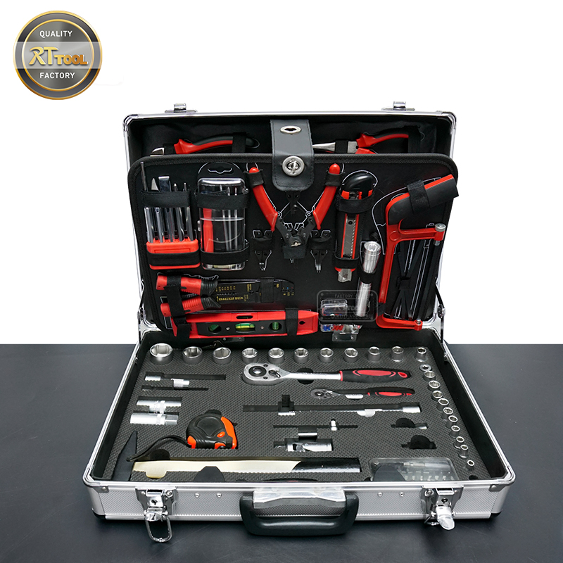 RTTOOL 125pcs Aluminum Tool Case,Hand Tool Set Professional Mechanic herramientas