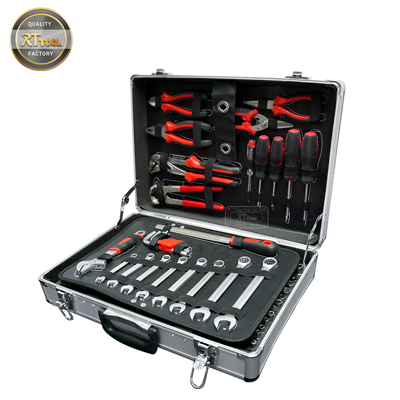 RTTOOL 125pcs Aluminum Tool Case,Hand Tool Set Professional Mechanic herramientas