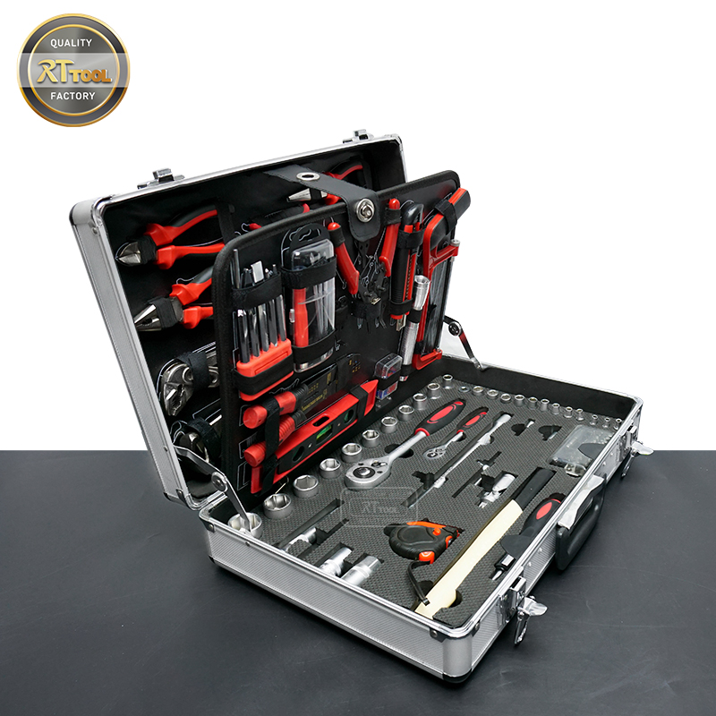 RTTOOL 125pcs Aluminum Tool Case,Hand Tool Set Professional Mechanic herramientas