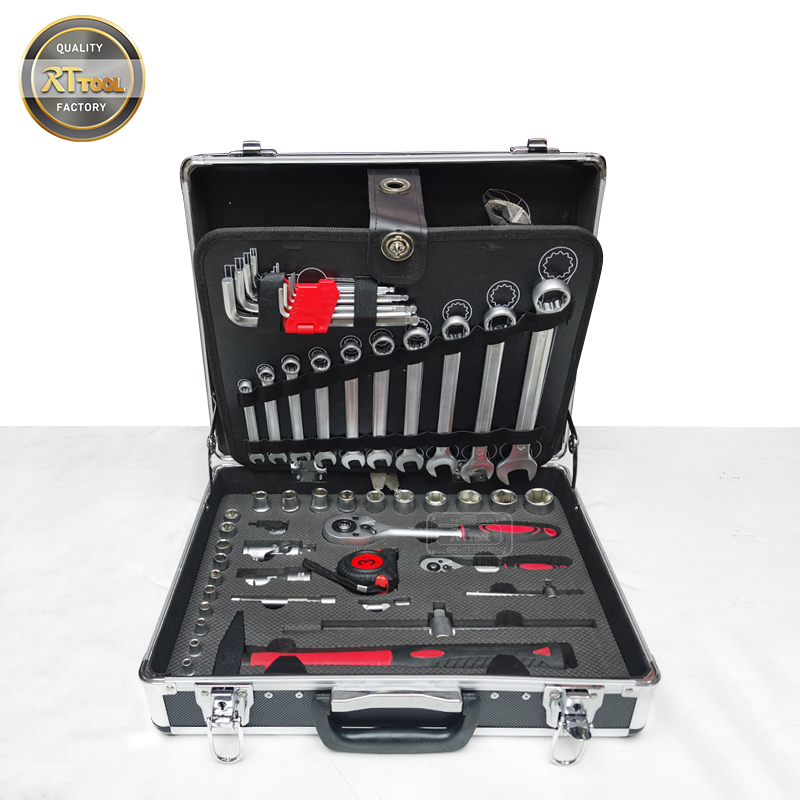 RTTOOL Custom Aluminum Case 71pcs Tools Box Set Mechanic herramientas