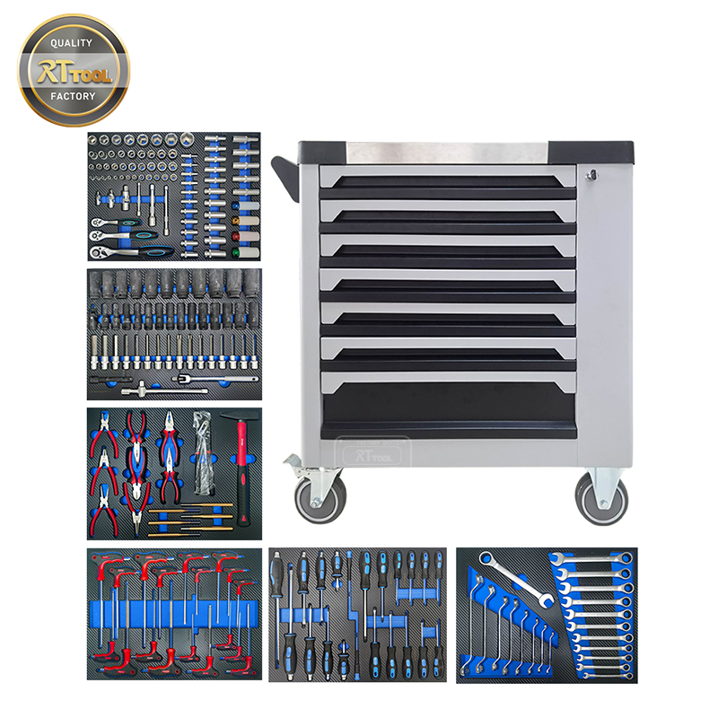 200PCS Heavy duty With 7 Drawers Tool Cabinet Garage Storage Workshop Metal Tools