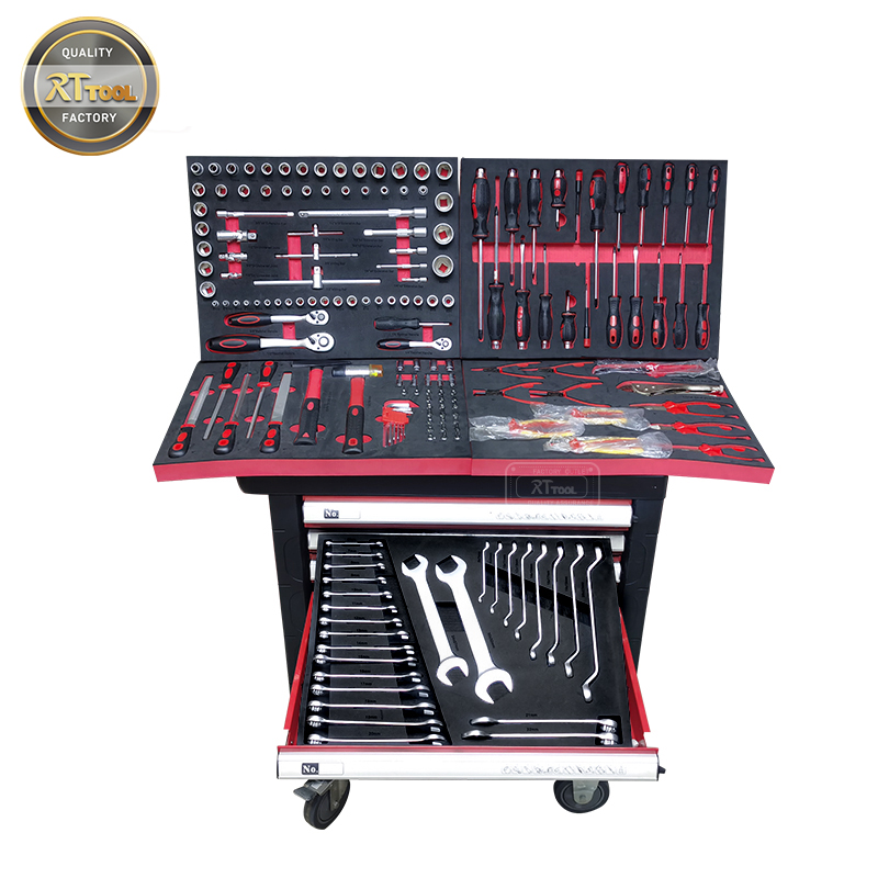 181PCS Professional Tools Cart garage Hand Tools Cart Trolley Cabinet