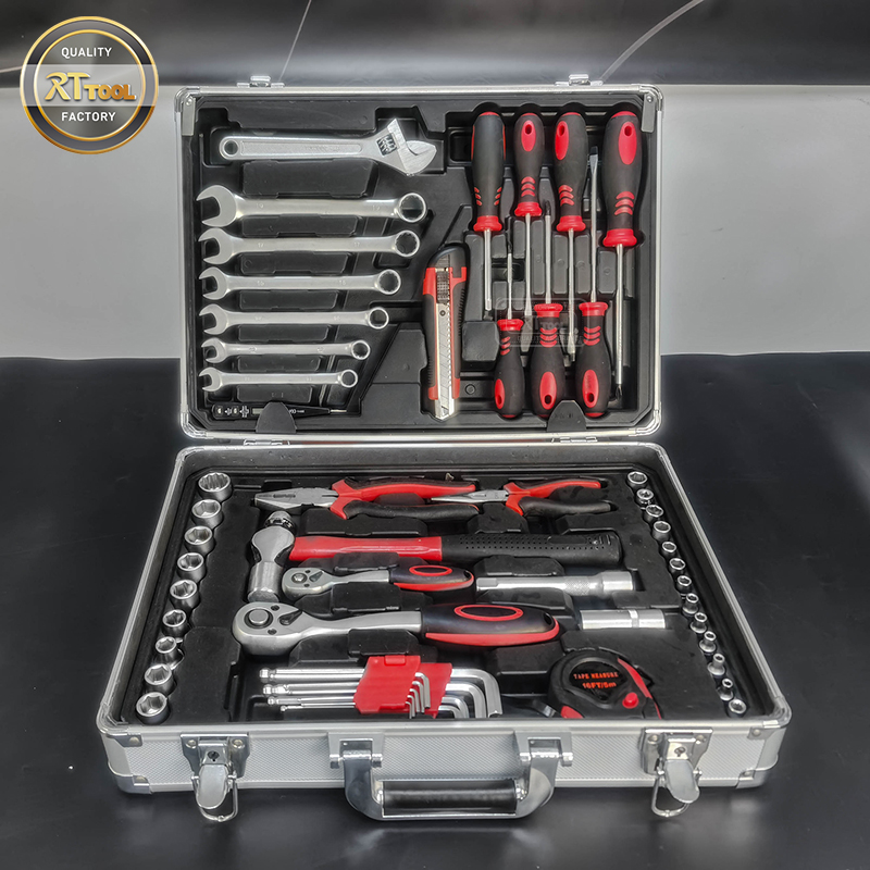 RTTOOL 56pcs Aluminum Tool Boxes Set Mechanic Working Tools Set ferramenta