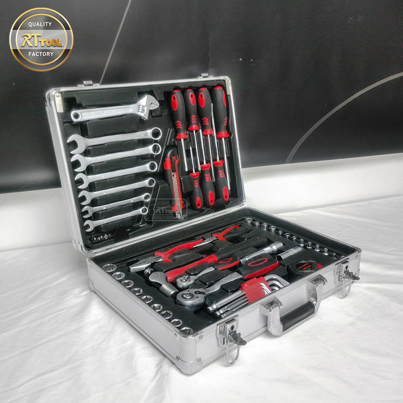 RTTOOL 56pcs Aluminum Tool Boxes Set Mechanic Working Tools Set ferramenta