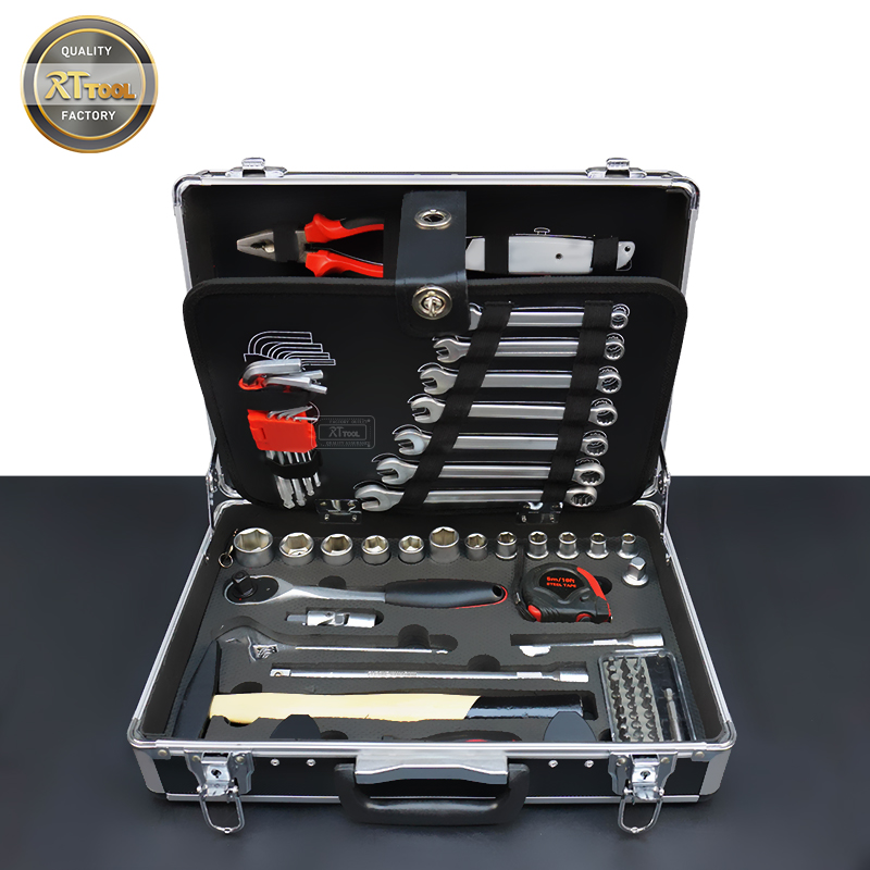 RTTOOL 93pcs Custom Aluminum Tool Case,Socket Wrench Tool Set