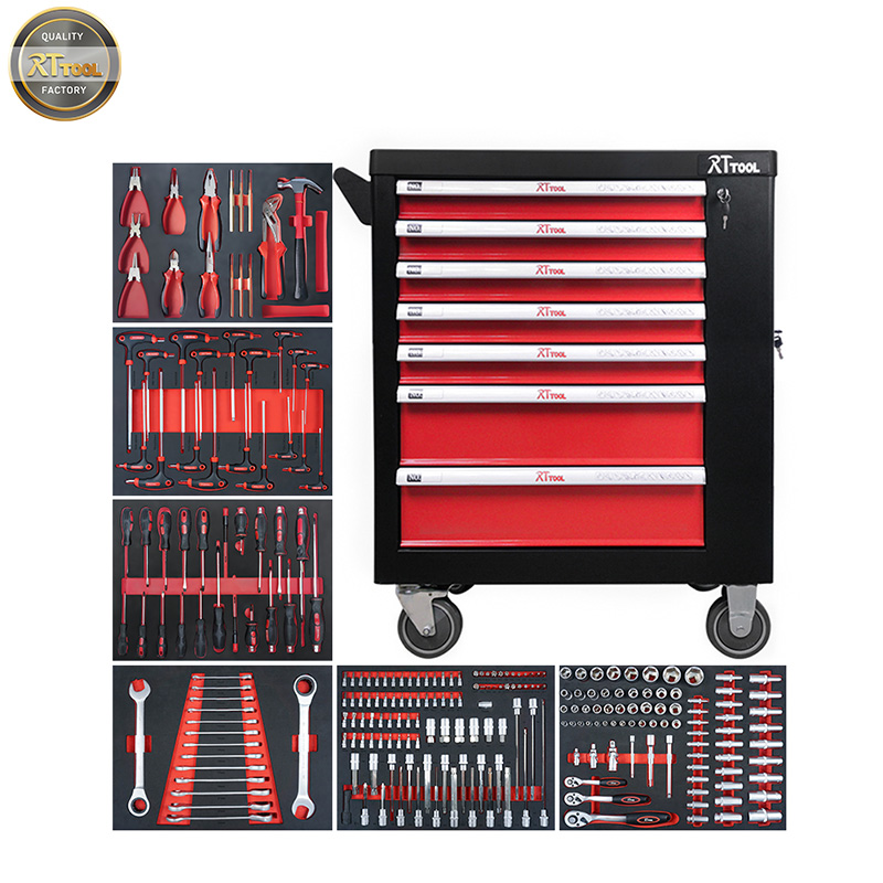 252PCS Heavy Duty Trolley Cabinet With Hand Tool Set