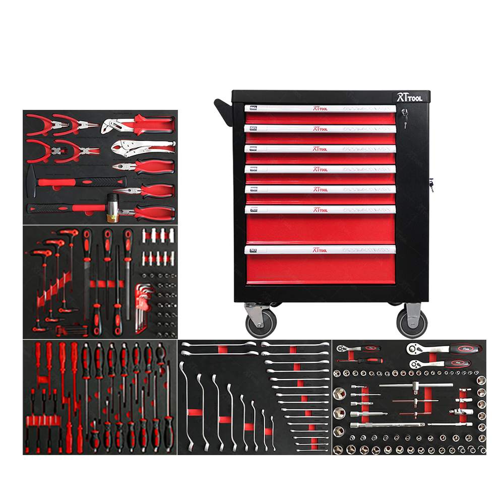 RTTOOL 198A Hot Sale Professional Auto Repair Tool Cabinet Trolley Cabinet With Tools