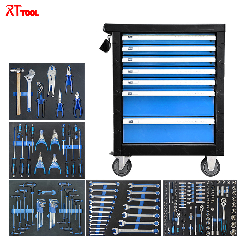 204PCS Storage Hand Tools Roller Tool Cabinet