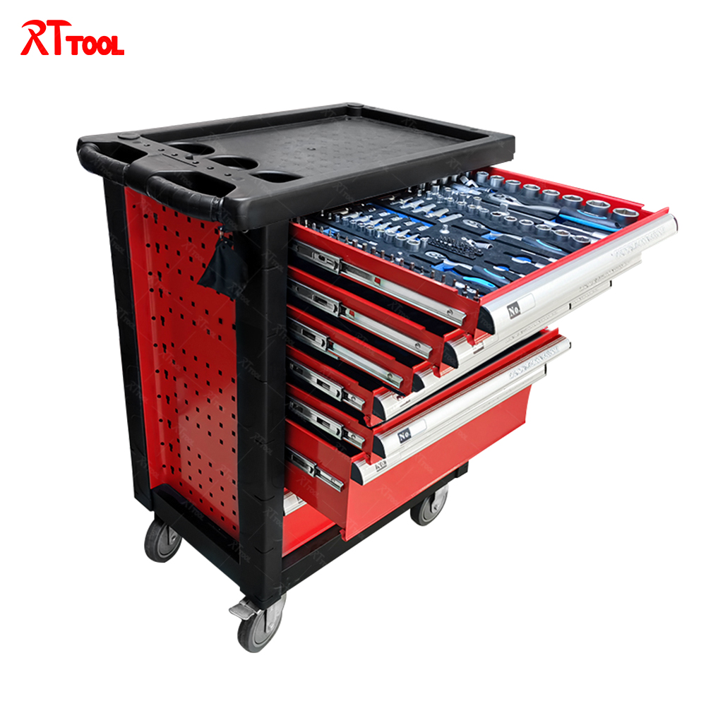 RTTOOL 220 PCS Hot Sale Professional Auto Repair Tool Cabinet Trolley Cabinet With Tools