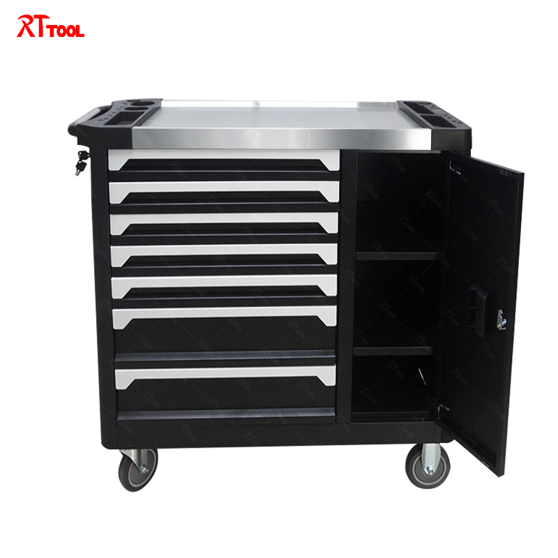 RT TOOL 276A Tool Sets Rolling Box Heavy Duty Stainless Steel Tool Chest 7 Drawers Tool Cabinet Cart Trolley