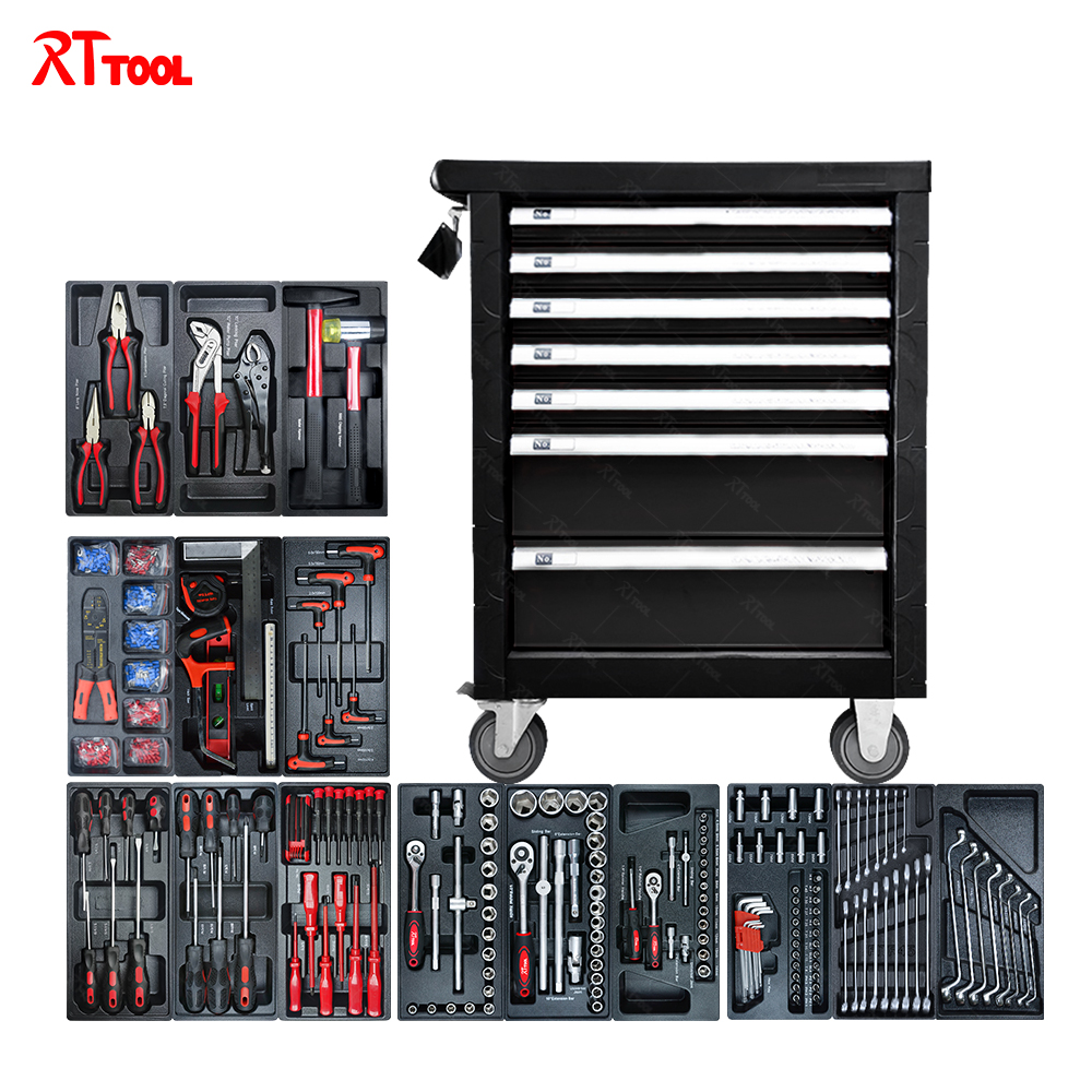 RT TOOL 472A Car Repair Hand Tools, Professional Trolley Cabinet With Tools