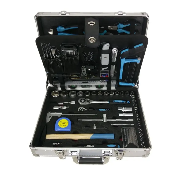 RTTOOL 127Pcs Aluminium Case Socket Wrench Tool Set Box