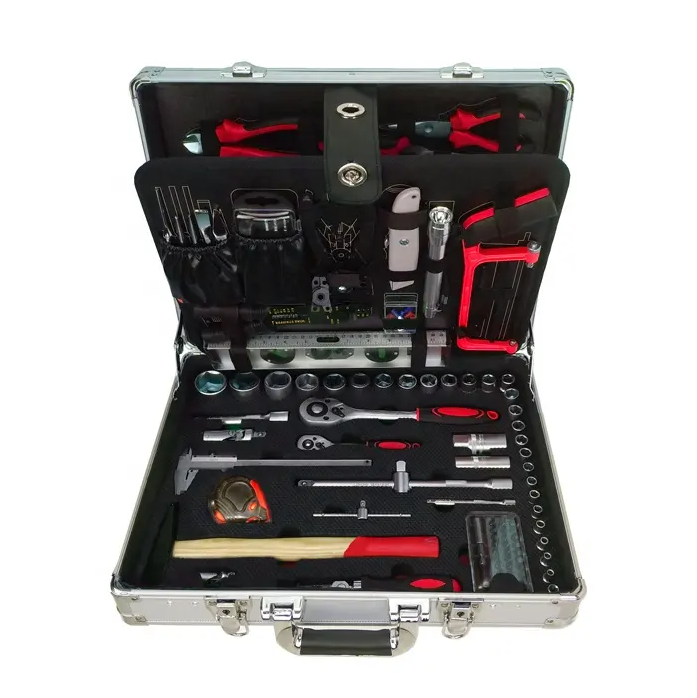 RTTOOL 127Pcs Aluminium Case Socket Wrench Tool Set Box