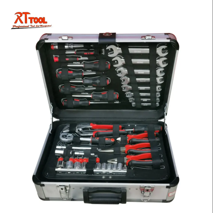 rttool 128pcs tools kit mechanic wrench kits combo spanner screwdriver machine tool set