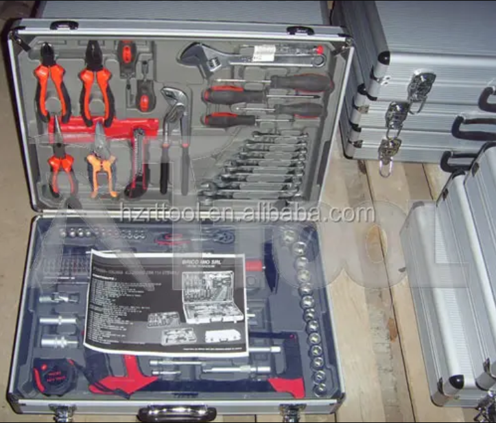 RTTOOL 114PCS All Hand Tools Names Aluminum Case Tools Kit