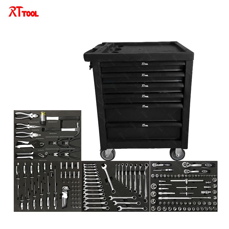 160 pieces Steel Garage Tools Trolley Set Roller Chest Metal Mobile Workshop Heavy Duty Cabinet