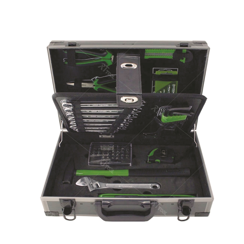 RTTOOL 62Pieces Chrome Vanadium Home Garage Repair Hand Tool Set In Aluminum Tool Case Kit