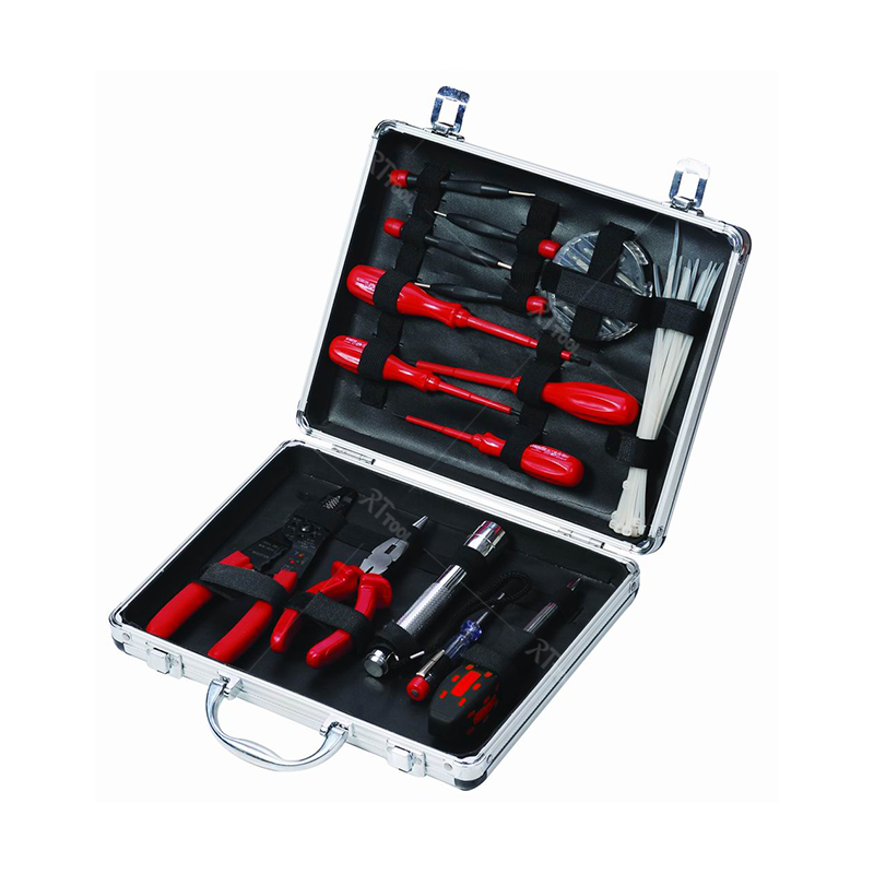 RTTOOL 34 pcs Aluminum Tool Case Set Multifunctional Wrench Socket Set Spanner Tool Box